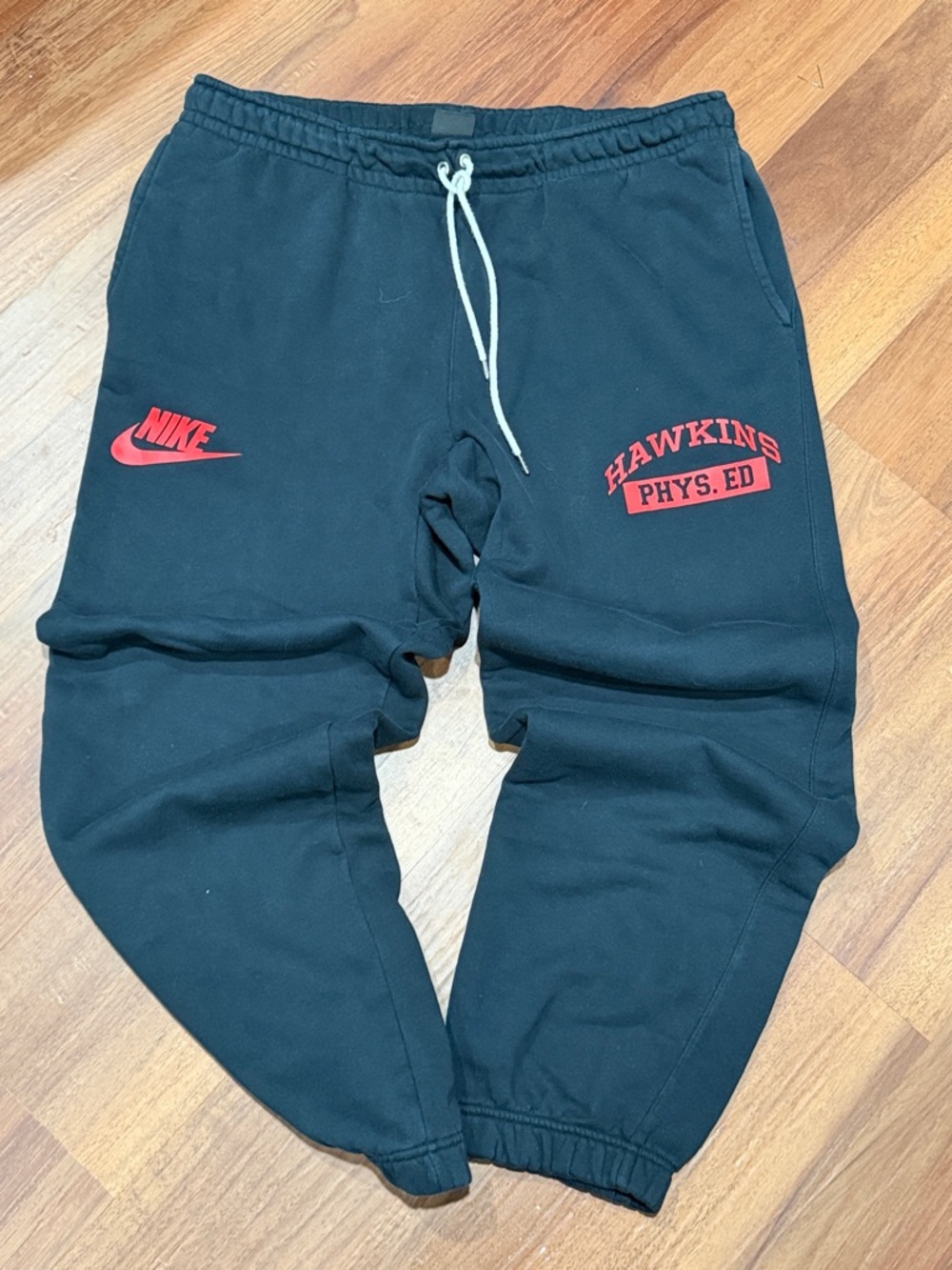 Nike Black Stranger Things Hawkins Phys Ed. Sweatpants with Red Logos XL